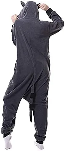 Vista 2 de Pijama unisex para adultos, para disfraz de mapache, disfraz de Halloween