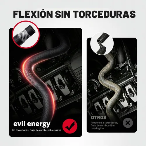 Vista 7 de EVIL ENERGY Manguera de combustible sumergible de 3/8 "E85 en línea de tanque SAE 30R10 para sistemas de combustible automotrices 1FT 300PSI