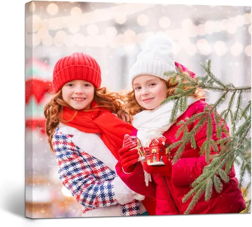 Vista 18 de GagetElec Foto personalizada al lienzo, impresiones en lienzo personalizadas con tus fotos (6 x 8 pulgadas enmarcadas), regalos de Navidad