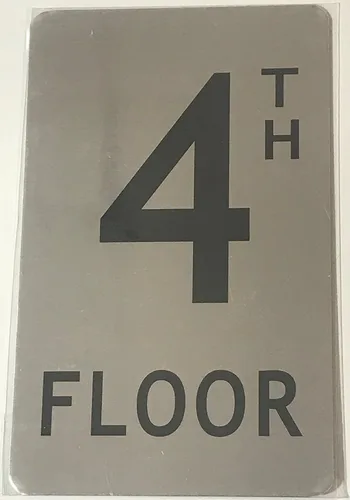 Vista 3 de Signo de piso 4Th (cepillo de aluminio 5X8)-La línea Mont Argent.