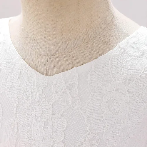 Vista 9 de Vestido de novia de princesa de tul para niña de 0 a 24 meses, con lazo, bordado de encaje