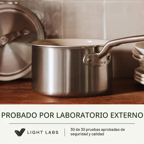 Vista 5 de Made In Cookware - Cacerola antiadherente CeramiClad de 2 cuartos de galón con tapa, revestimiento de acero inoxidable de 5 capas con mango que se