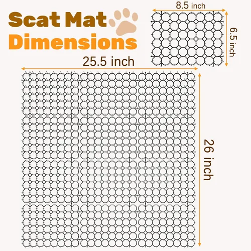 Vista 3 de Tapete de 8.5 x 6.5 pulgadas para gatos con 6 grapas de jardín y 6 lazos, paquete de 12 alfombrillas disuasorias para gatos para valla de jardín