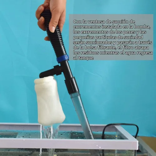 Vista 3 de Limpiador eléctrico auto de la grava del acuario, 3 en 1 extractor automático del lodo para los tanques de la planta de los pescados