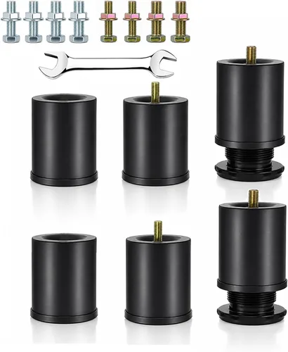 Vista 16 de Base de cama ajustable de metal de 2 a 3.5 pulgadas, reemplazo de patas de patas de alta resistencia, altura extra, compatible con el 93%