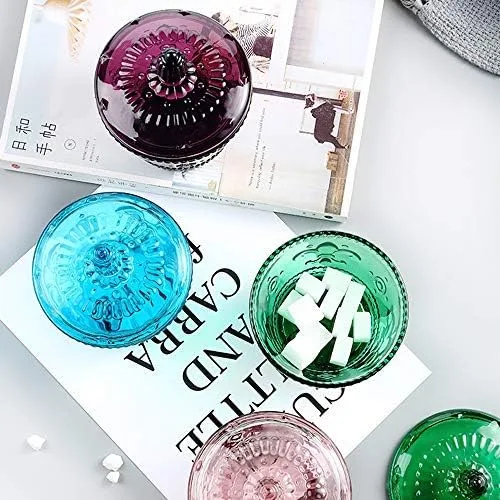 Vista 4 de Gaolinci Phalaenopsis - Tarro de cristal en relieve, frasco de alimentos con tapa Azul