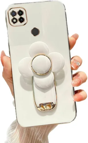 Vista 76 de Miagon - Funda con soporte para Xiaomi Redmi A1, galvanizado suave TPU protector delgado a prueba de golpes con molinete giratorio soporte de flores
