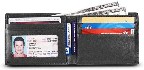 Vista 2 de Cartera de bolsillo con protección RFID para hombre, con caja de regalo