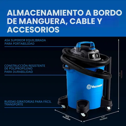 Vista 9 de Vacmaster Aspiradora húmeda/seca de 5 galones* 3 HP de potencia máxima – VOC507PF 0101