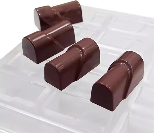 Vista 22 de Grainrain molde de chocolate de policarbonato, molde de barra de chocolate de policarbonato en forma de corazón, regalo para el día de San Valentín 1