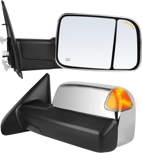 Vista 19 de ECCPP Par de espejos de remolque de repuesto plegable manual ajustable para 94-97 para Dodge para Ram 1500 2500 3500 camión