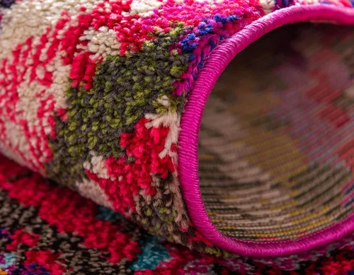 Vista 6 de Unique Loom - Colección Estrella, alfombra moderna de área con diseño colorido, abstracto, geométrico y degradado