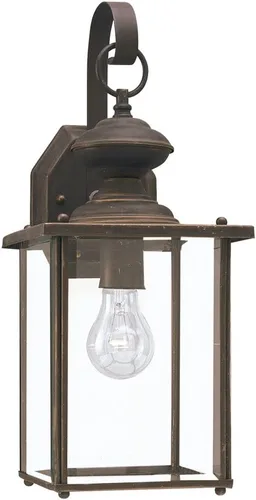 Vista 5 de Sea Gull Lighting 8257-12 Jamestowne - poste farol con cristal biselado transparente, 17 pulgadas, color negro, 8457-12, 100.00watts, 120.00 volts
