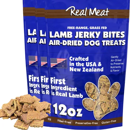 Vista 18 de Golosinas de carne real para perros - Bolsa de 12oz de tiras de carne de res aire-secas para perros de tamaño bocado - Golosinas de carne