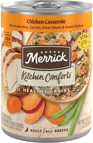 Vista 14 de Merrick - Kitchen Comforts - Comida húmeda para perros: salsa, trozos de carne de res, guisado de carne con arroz y arroz integral, con granos, (12)