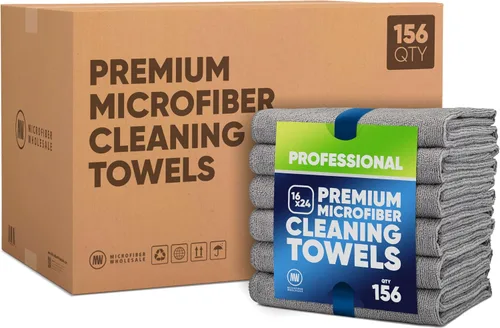 Vista 9 de Microfiber Wholesale Toallas de microfibra Pro Multi Surface de 16" x 24" Paquete de 6 (negro)