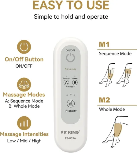 Vista 9 de FIT KING - Masajeador de piernas por compresión de aire para circulación para aliviar el dolor, la hinchazón, el edema, el SPI, regalo ideal