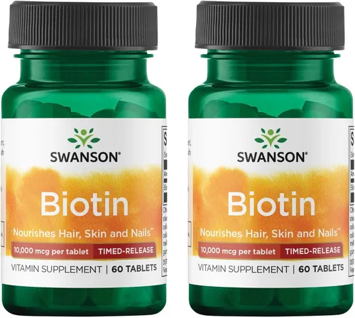 Vista 3 de Swanson Biotina de liberación temporal 10Vitamina 000 mcg 60 Tabs