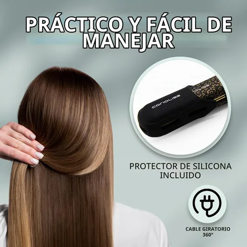 Vista 5 de Corioliss C Style Classic Pro - Plancha de pelo profesional para mujer, planchas de titanio (leopardo dorado suave al tacto)