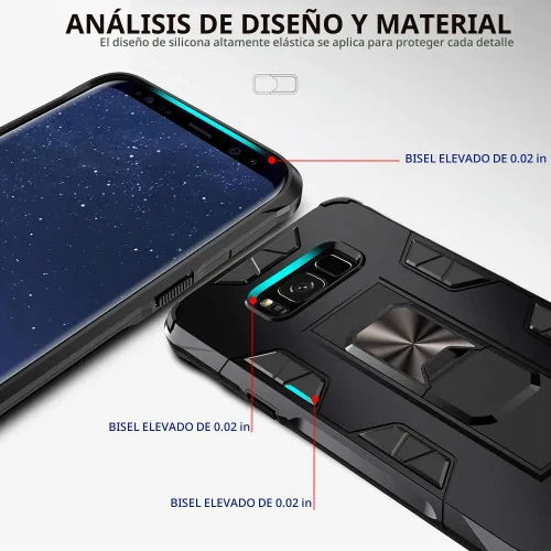 Vista 7 de Funda para Samsung Galaxy S8 Plus, funda Samsung Galaxy S8+ de grado militar, funda con función atril incorporada, armadura, resistente, a prueba