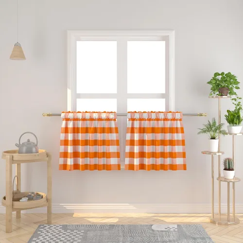 Vista 190 de Cenefas de cortina para ventana de 16 pulgadas de largo, 2 paneles de cuadros búfalo, cortinas pequeñas con bolsillo para barra, estilo clásico