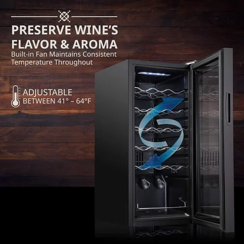 Vista 6 de Ivation Refrigerador de vino con compresor de 18 botellas con sistema de refrigeración de control inteligente de aplicación Wi-Fi Refrigerador