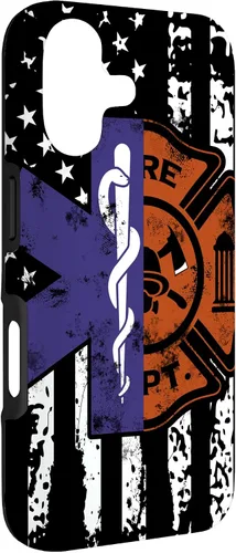 Vista 3 de EMT Firefighter Fire Rescue EMT - Funda de regalo con bandera americana para iPhone 17