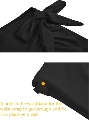 Vista 5 de ChinFun Women's Ruffle Sarongs Beach Wrap Swimwear Bikini Tankini Cover Up Summer Swim Pleated Skirts Swimdress