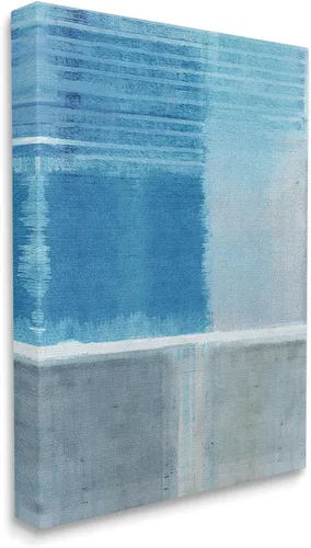Vista 2 de Stupell Industries Lienzo decorativo abstracto azul y gris de Flora Kouta Stupell Industries 16 x 20 Inches, Easy to Hang and Sturdy, Made in