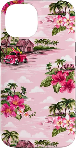 Vista 4 de Funda para iPhone 11 Tropical Hibiscus Island Palm Tree Rockabilly Surfer Beach