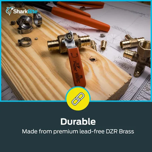 Vista 5 de SharkBite Adaptador hembra de crimpado de 1 pulgada, accesorio de fontanería de latón, tubo PEX, PE-RT, UC094LFA