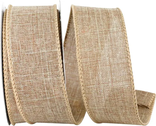 Vista 26 de Cinta Reliant Ribbon 92573W-031-09K para borde con alambre Everyday Linen Value, 1-1/2 pulgadas x 50 yardas, color negro