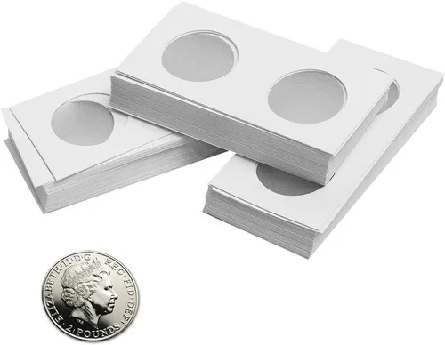 Vista 10 de Uncle Paul 90 soportes de cartón para monedas, 2 x 2 pulgadas, para cuarto Blanco