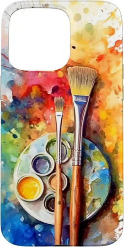Vista 31 de Watercolor Paints Paleta y pincel pintor artista caso para iPhone 17