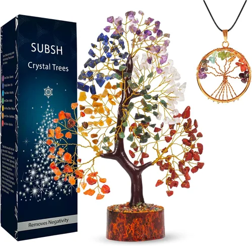 Vista 28 de Árbol de la vida de cristal amatista de 10-12 pulgadas con 2 colgantes de chakra – Bonsái de cristal sanador, árbol del dinero para energía