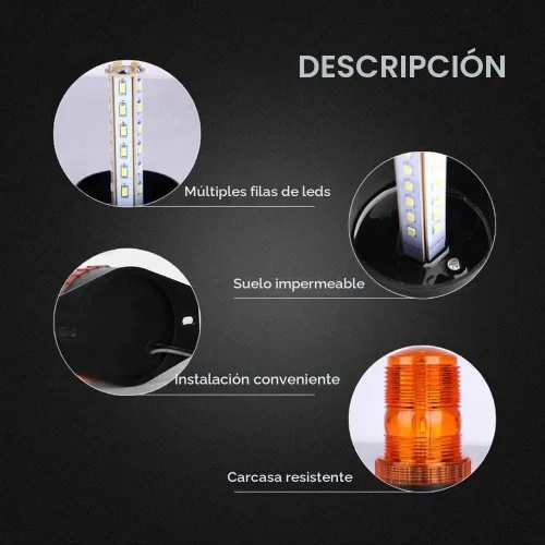 Vista 2 de Luz LED estroboscópica de advertencia y emergencia para vehículos de Encell JSDT16889Q