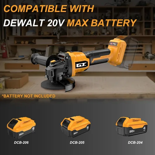 Vista 4 de Amoladora angular inalámbrica compatible con batería Dewalt 20V MAX, herramienta de corte de potencia de 4-1/2 pulgadas 9500RPM, motor sin