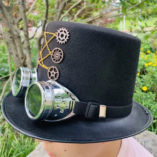 Vista 6 de Gorro Steampunk para hombre para fiesta color negro