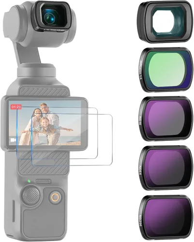 Vista 18 de NEEWER Juego de filtros ND compatibles con DJI Osmo Pocket 3 Creator Combo Accesorios, lente gran angular + ND2-32 variable + CPL + filtro