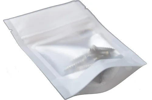 Vista 5 de HANSER Bolsas de papel de aluminio de Mylar resellables a prueba de olores e inodoras con ventana transparente Base autoportante Herméticas