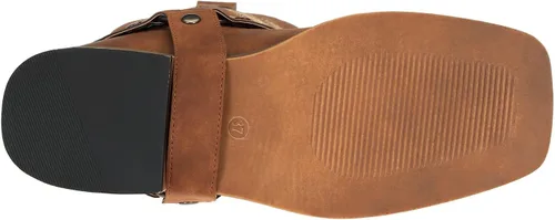 Vista 4 de SheSole Botas vaqueras con punta cuadrada para mujer, estilo vaquero, pantorrilla ancha, zapatos occidentales a la moda