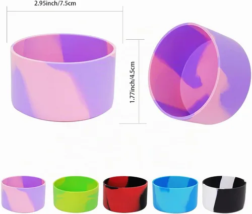 Vista 2 de 5 fundas de silicona para botella, protector inferior compatible con Stanley/Hydroflask/Iron Flask/Simple Modern, 2.9-3 pulgadas de ancho inferior