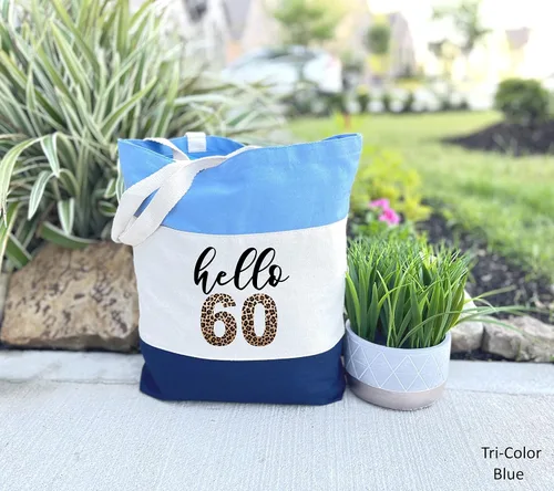 Vista 5 de Hello 60 Leopard Tote, 60Th Birthday Gift idea, 60th Birthday Present