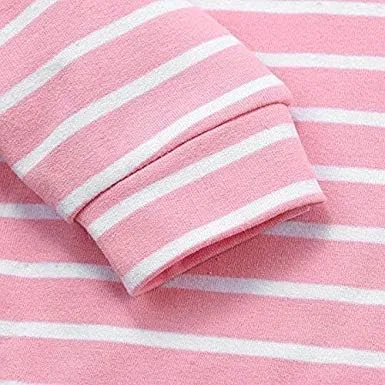 Vista 6 de Ritatte Toddler Girl Fall Outfits Striped Hoodie Pants 2PCS Sweatsuit Set Kids Baby Winter Clothes Jogging Suits for 2-6Y