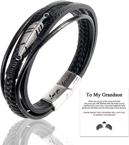 Vista 30 de Pulsera de cuero para hombre (mahua/matikou/yuanquan/8 Infinity)