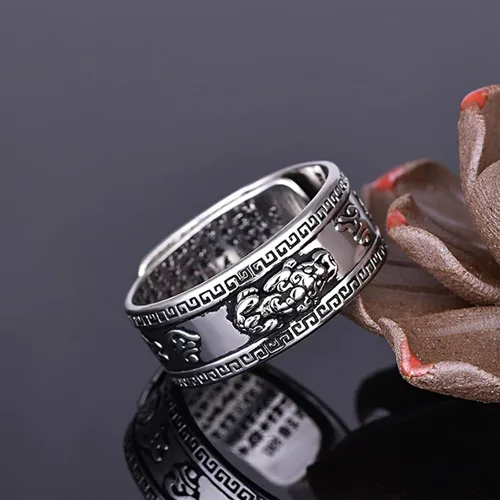 Vista 7 de Anillo Feng Shui Pixiu Mantra Para - Anillo Ajustable Pixiu Mantra De La Suerte