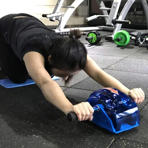 Vista 6 de Rodillo de abdominales para entrenamiento abdominal, rodillos de ejercicio abdominal, rodillo abdominal de 4 ruedas, ejercitador muscular, rodillos