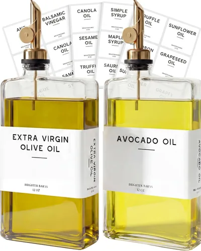 Vista 11 de Brighter Barns - Botella dispensadora de aceite de oliva de vidrio negro para cocina, dispensador de salsa de soja, botella de jarabe de café