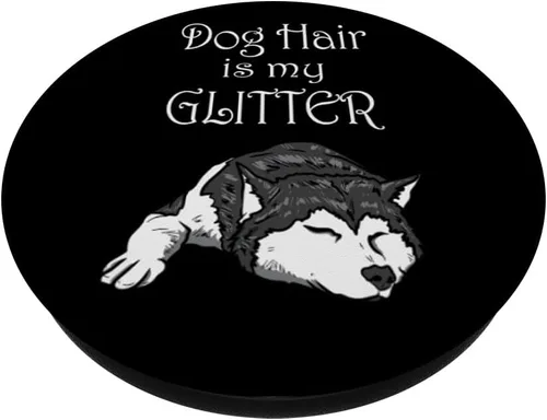 Vista 2 de Dog Hair Is My Glitter Siberian Husky - PopSockets Grip and Stand for Phones and Tablets