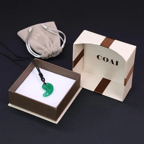 Vista 8 de Collar con dije Amorwing, de tres tesoros sagrados, magatama, sin metal, Verde, N300-4